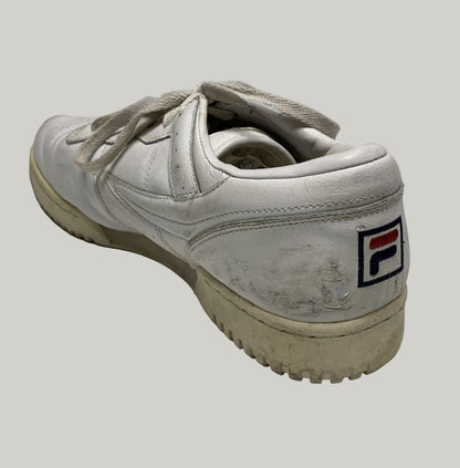 Vintage Fila White Leather Low-Top Sneakers
