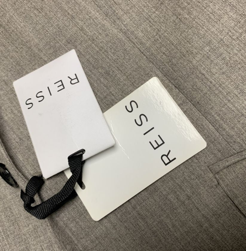 REISS Grey Wool-Blend Suit Jacket and Trousers