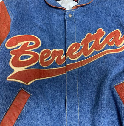 Beretta Denim & Leather Varsity-Style Jacket