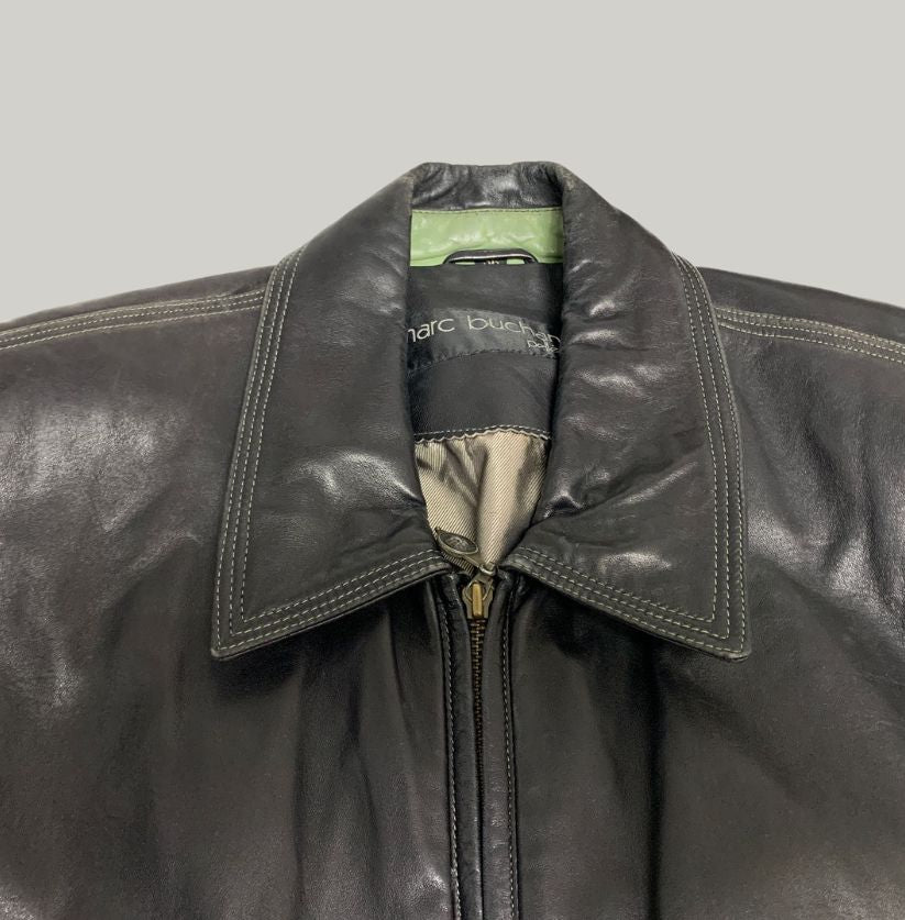 Marc Buchanan Pelle Pelle Leather Bomber Jacket