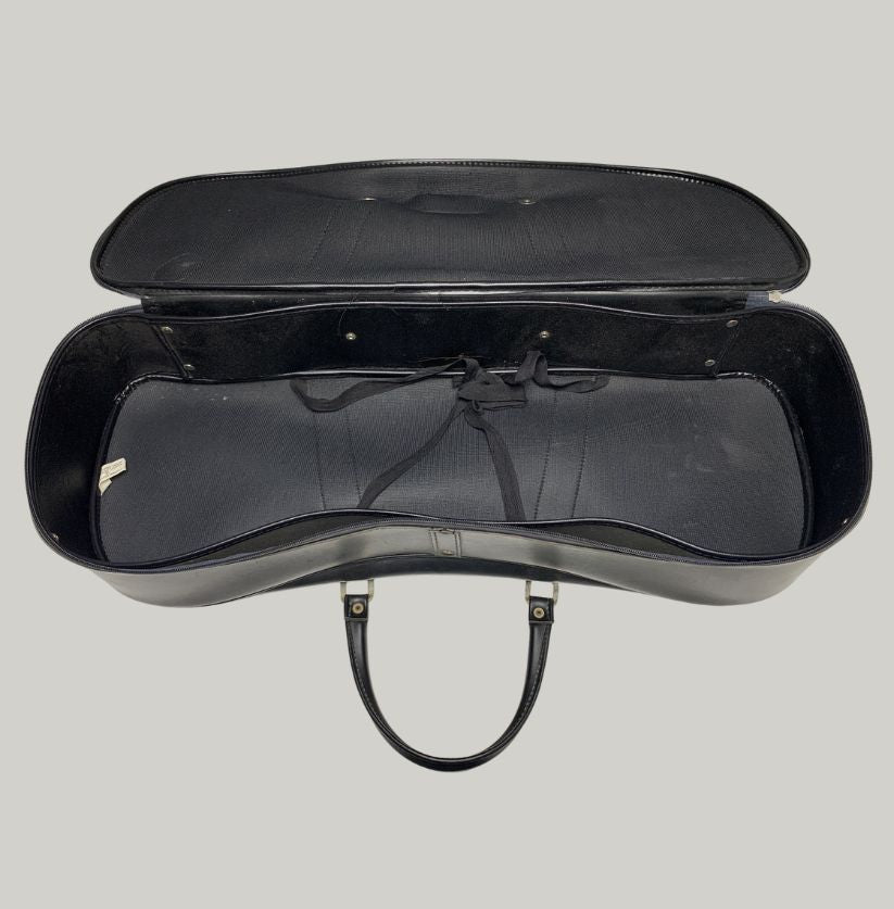 Vintage Adidas Black Trefoil Leather Holdall