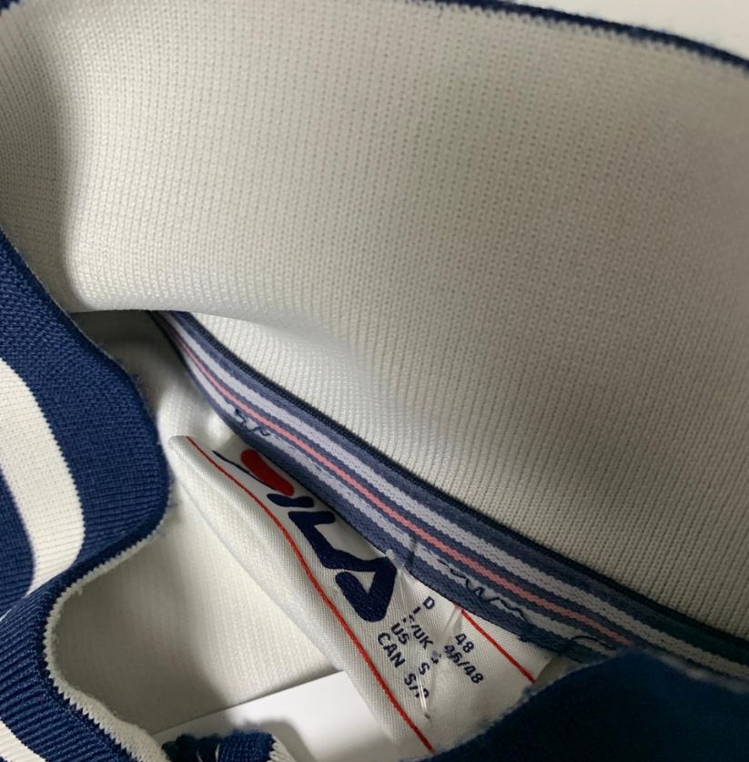 FILA White & Navy Blue Track Jacket