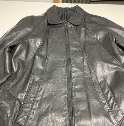 Vintage Style Black Leather Biker Jacket