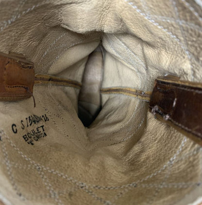Boulet Brown Leather Cowboy Boots