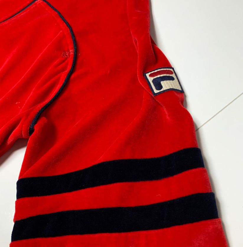 Red FILA Velour Track Jacket