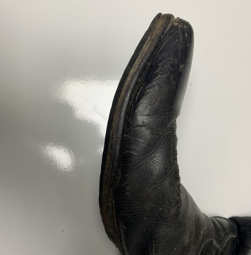 Vintage Black Leather Cowboy Boots