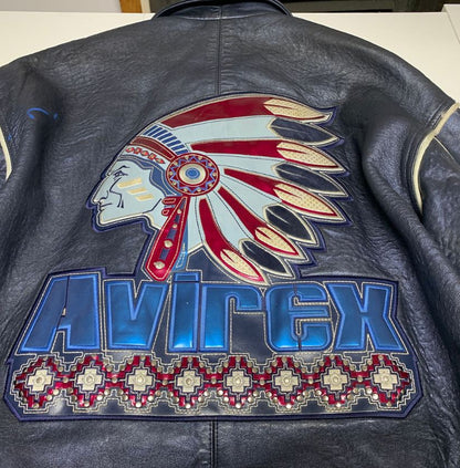 Vintage Avirex Black Leather A-2 Flight Jacket