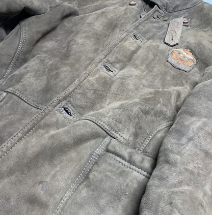 Vintage Suede Bomber Jacket