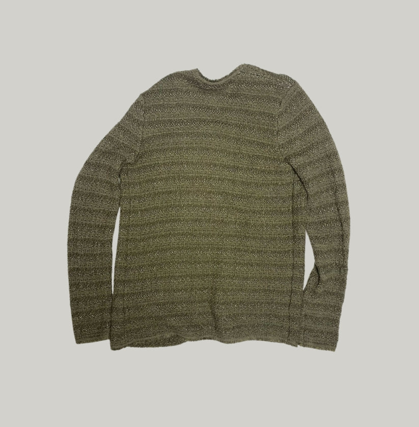 Massimo Dutti Olive Green Open Cardigan