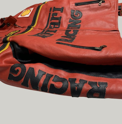 Iconic Red Ferrari Racing Leather Jacket