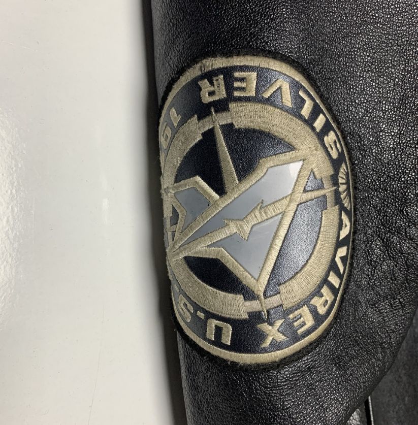 Avirex Black Leather Varsity Jacket