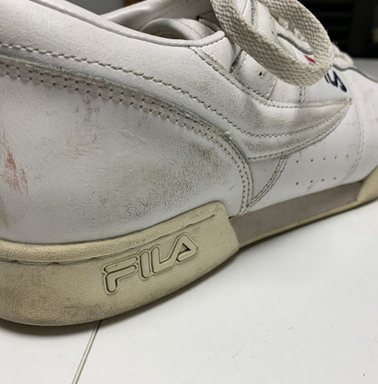 Vintage Fila White Leather Low-Top Sneakers