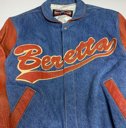Beretta Denim & Leather Varsity-Style Jacket