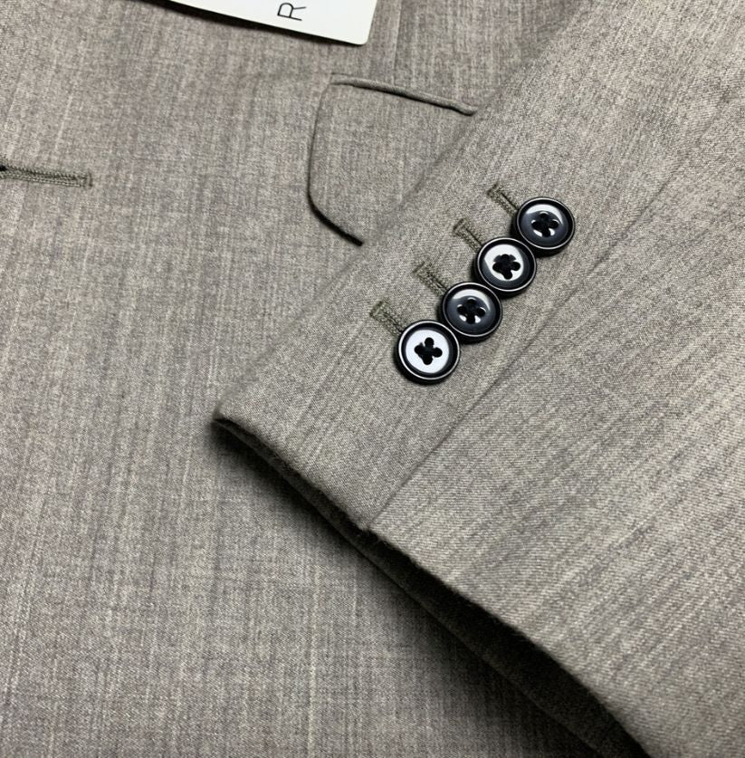 REISS Grey Wool-Blend Suit Jacket and Trousers