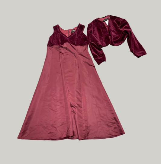 Burgundy Two-Piece Dress