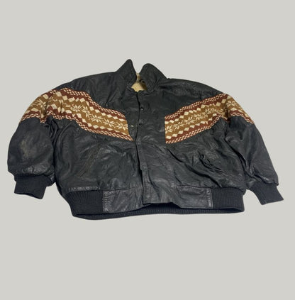 Black Leather Bomber Jacket