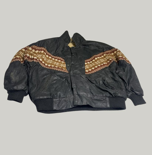 Black Leather Bomber Jacket