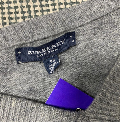 Authentic Burberry London Grey V-Neck Jumper