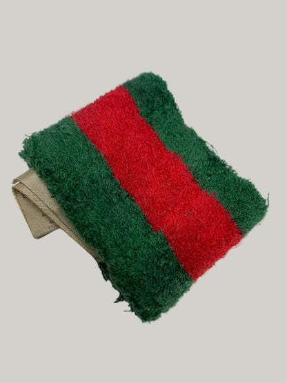 Authentic Gucci Green & Red Stripe Terry Cloth Wristband