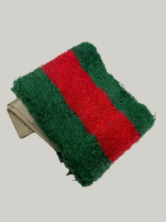 Authentic Gucci Green & Red Stripe Terry Cloth Wristband