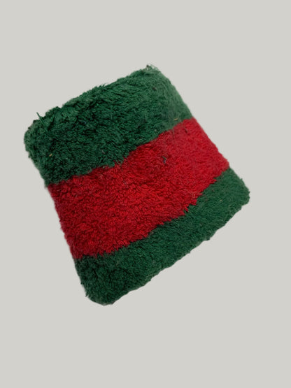 Authentic Gucci Green & Red Stripe Terry Cloth Wristband