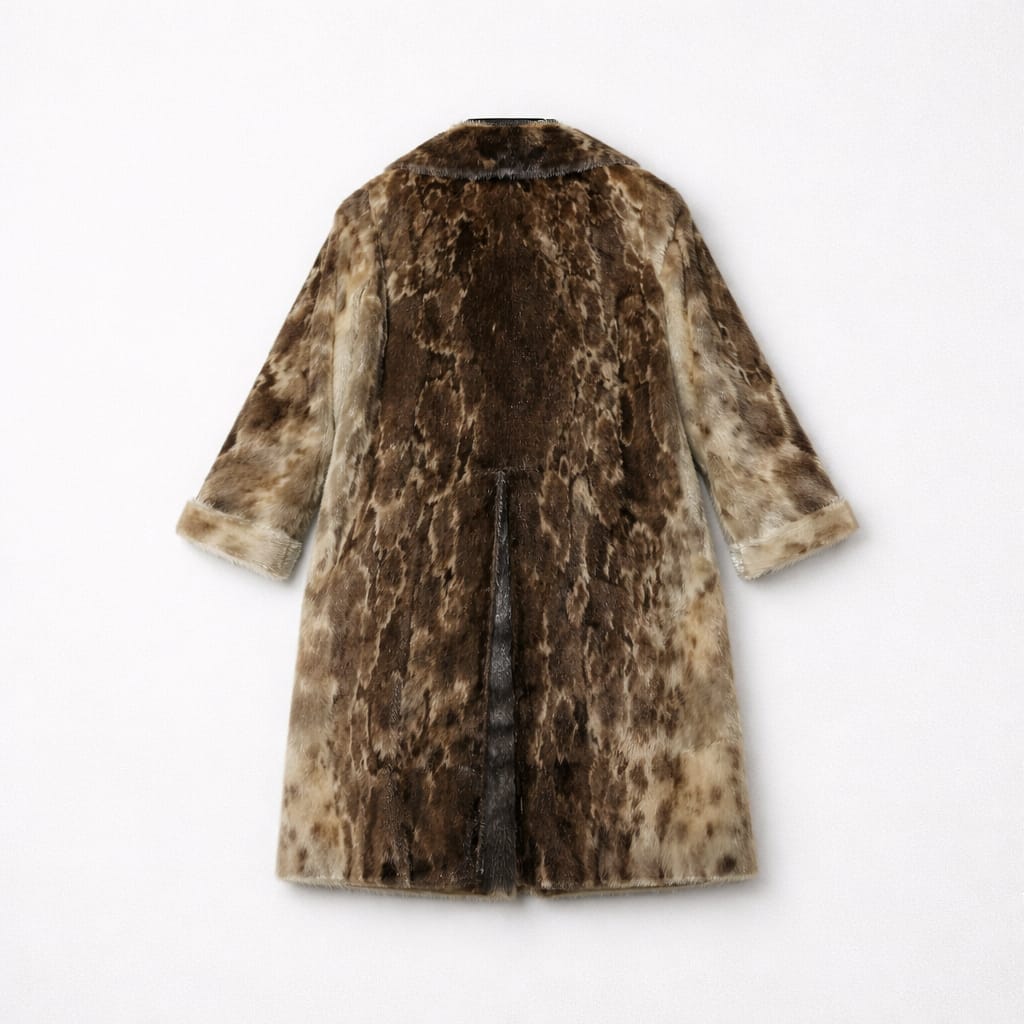 Vintage Mottled Pattern Seal Fur Coat