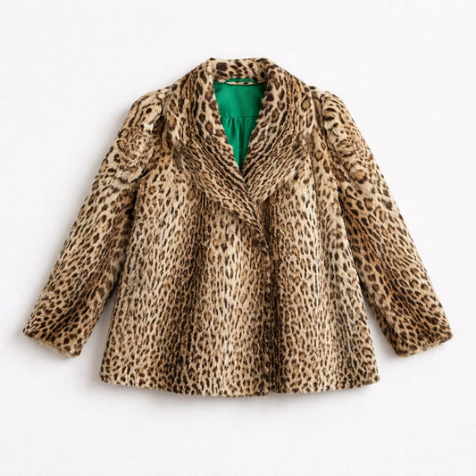 Leopard Print Faux Fur Jacket