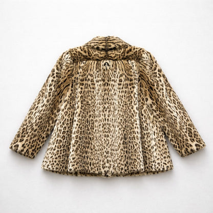Vintage Fur Coat with Leopard print