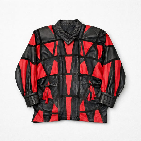Vintage 90s Red & Black Biker Jacket