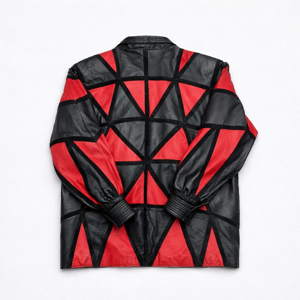 Vintage 90s Red & Black Leather Jacket