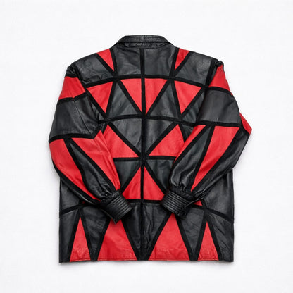 Vintage 90s Red & Black Leather Jacket