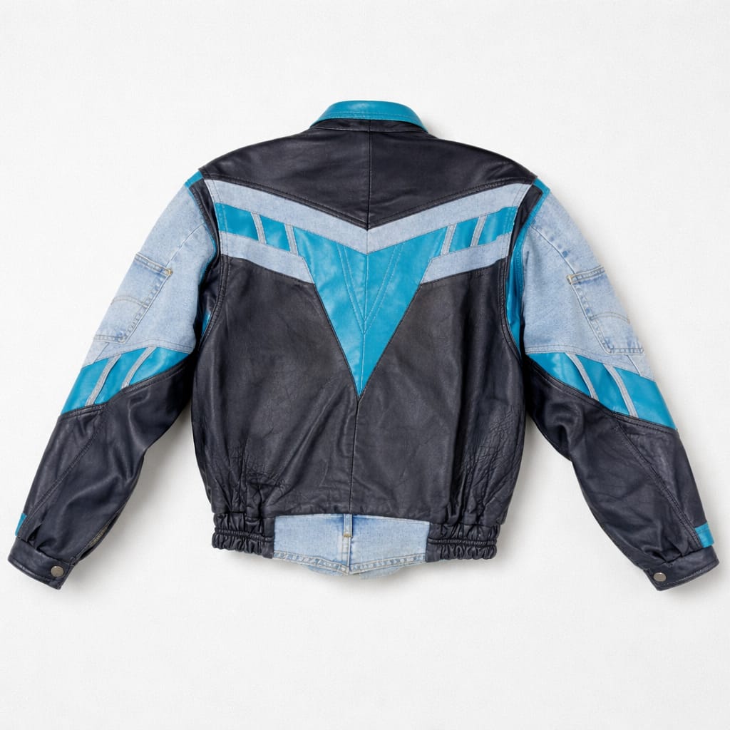 Giorgio Graziano by Fontanelli Blue & Black Biker Jacket