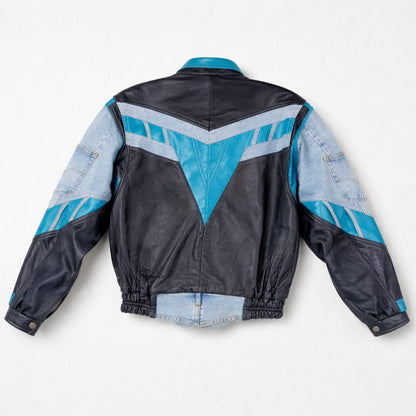Giorgio Graziano by Fontanelli Blue & Black Biker Jacket