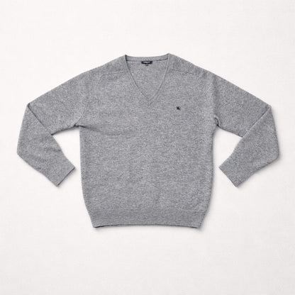 Burberry London Grey V-Neck Jumper