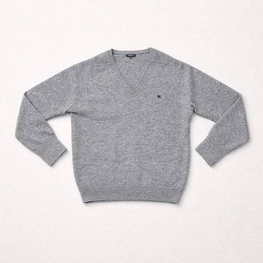 Burberry London Grey V-Neck Jumper