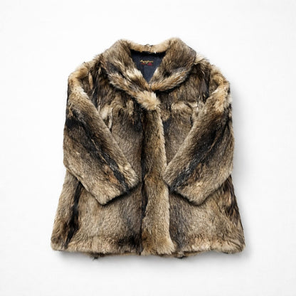 Montreal Flowers Tinted Brown Fox Fur Coat