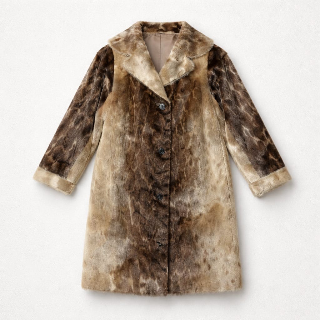 Vintage Mottled Pattern Seal Fur Coat
