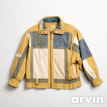 Mixed Blues 90s Vintage Leather Biker Jacket