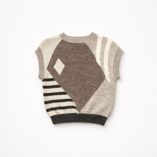 Yarell Hand-Knitted Patchwork Sweater Vest