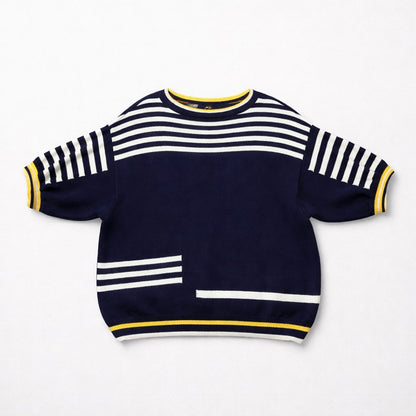 Paco Design Navy Blue Striped Jumper