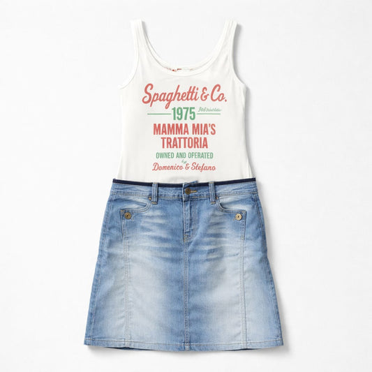 Vintage D&G Denim Skirt & Tank Top Set