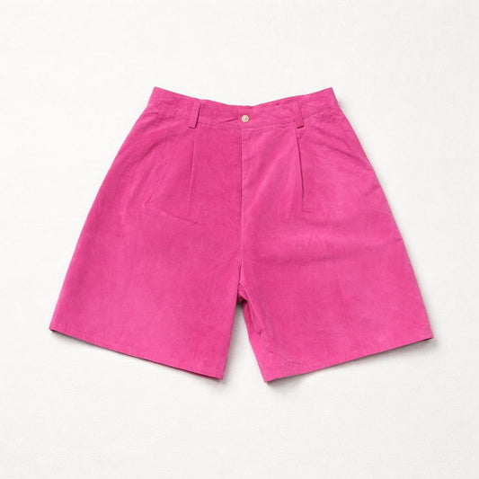 90’s Fuchsia Pink Leather Bermuda Shorts