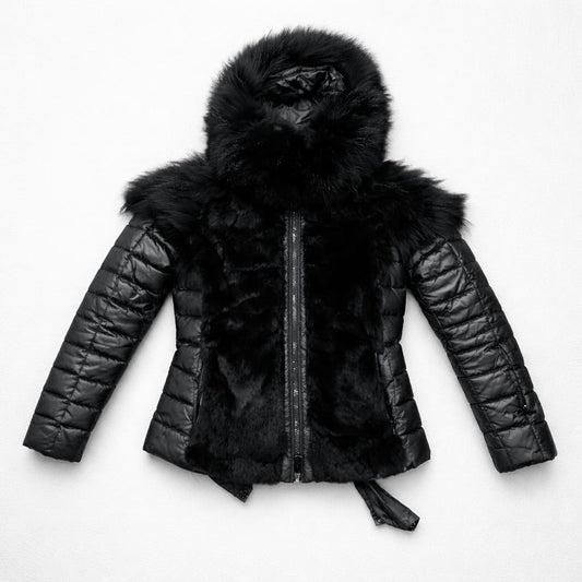 Moncler Grenoble Black Rabbit Fur Jacket