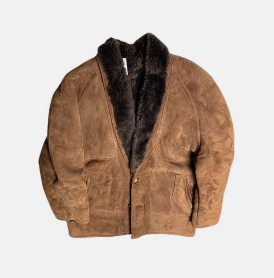 Brown Suede Shearling Jacket