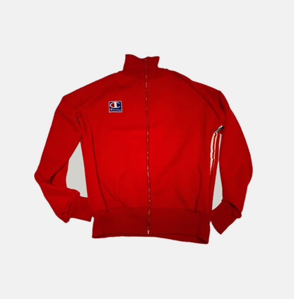 Champion Full-Zip Red Track Jacket with Embroidered Logo