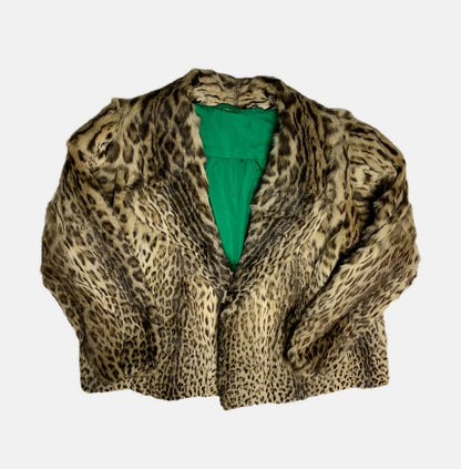 Vintage Fur Coat with Leopard print