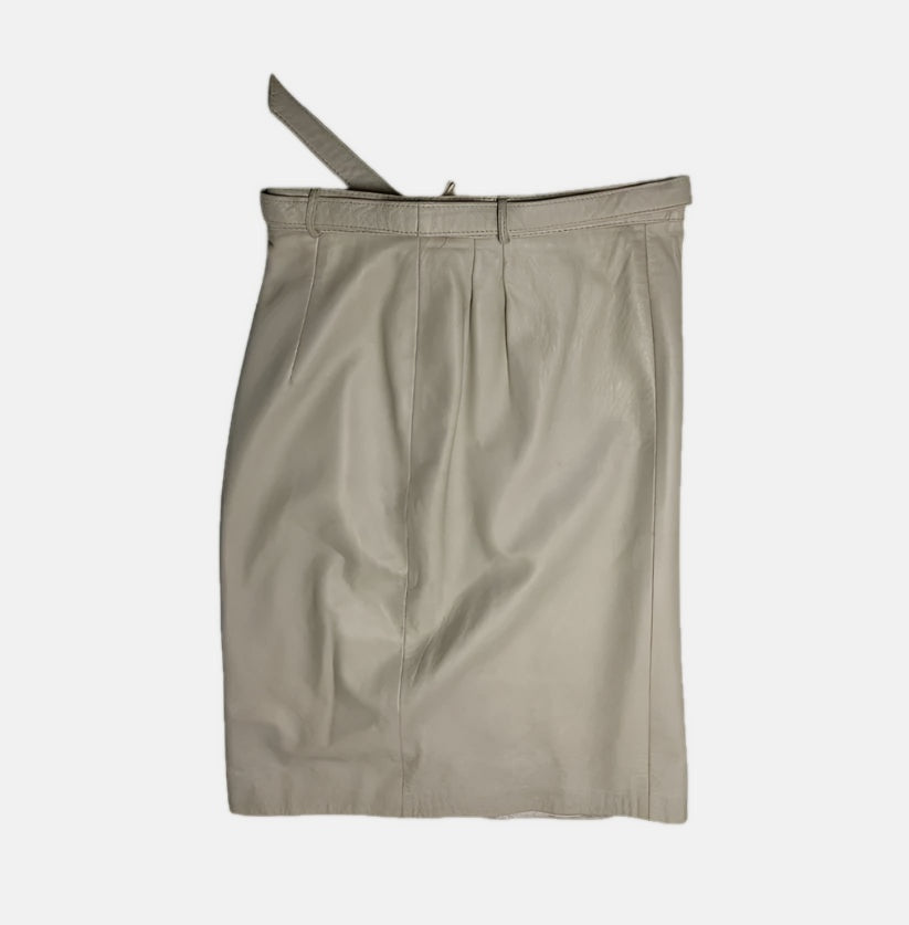 Pelle Beige Leather Skirt