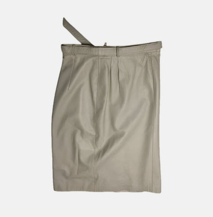 Pelle Beige Leather Skirt