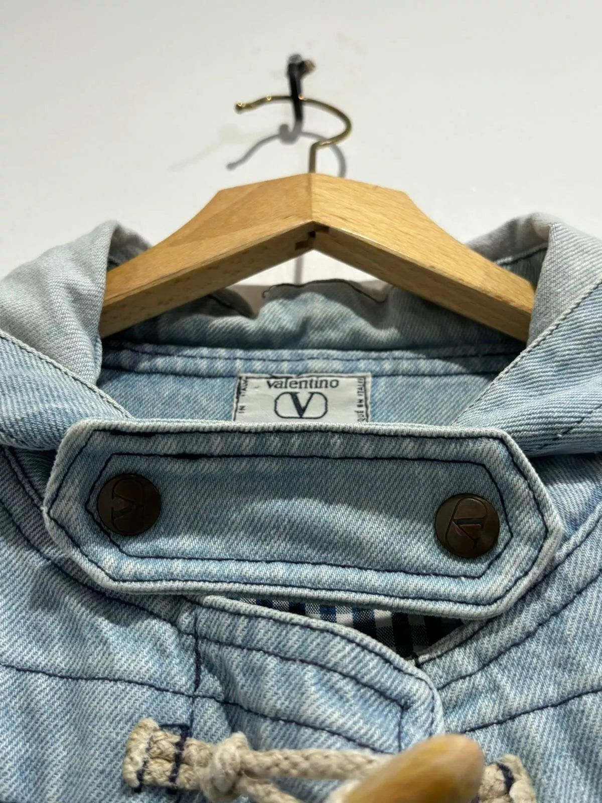 Vintage 90s Valentino Garavani Denim Coat in UK L