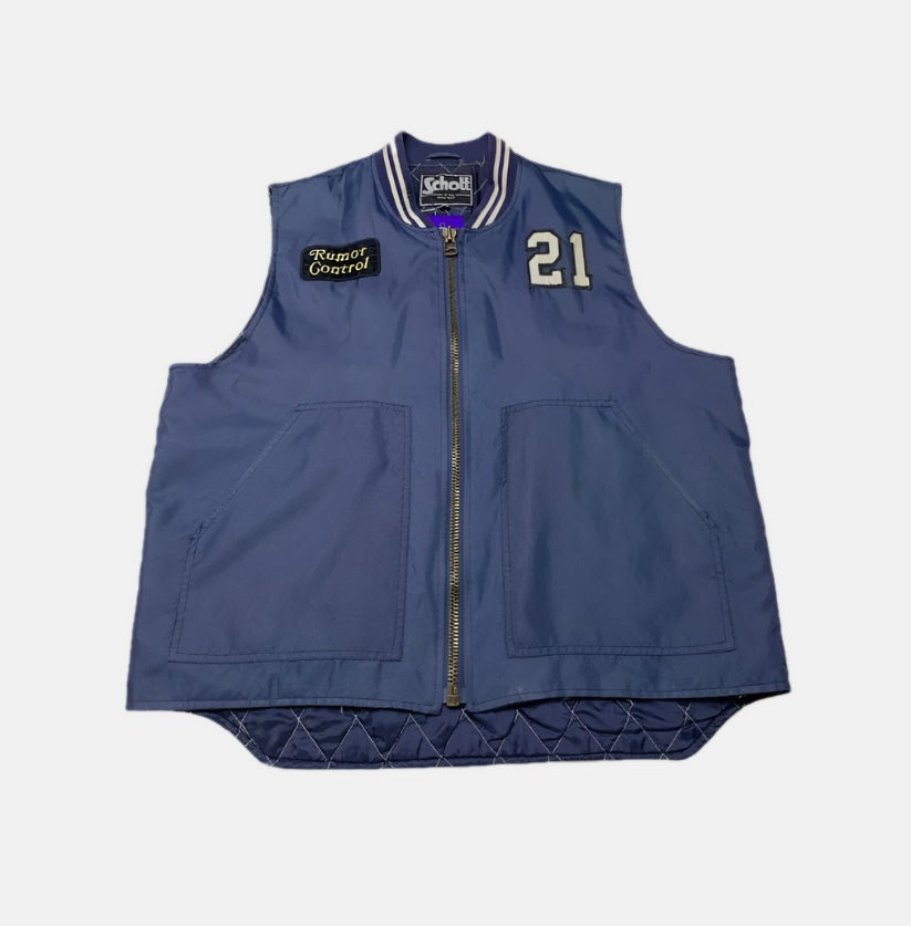 Schott NYC Vintage Style Blue Quilted Vest